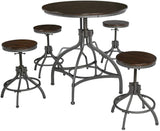 Ashley Furniture Signature Design - Odium Counter Height Dining Room Table and Bar Stools