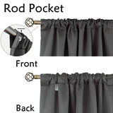 BGment Rod Pocket and Back Tab Grey Blackout Curtains for Bedroom