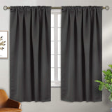 BGment Rod Pocket and Back Tab Grey Blackout Curtains for Bedroom