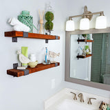 Craftsy Lyfe Rustic Floating Shelves Wooden Farmhouse Wall Mounted Shelf Industrial Reclaimed Natural Wood Decorative