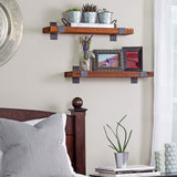 Craftsy Lyfe Rustic Floating Shelves Wooden Farmhouse Wall Mounted Shelf Industrial Reclaimed Natural Wood Decorative