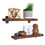 Craftsy Lyfe Rustic Floating Shelves Wooden Farmhouse Wall Mounted Shelf Industrial Reclaimed Natural Wood Decorative