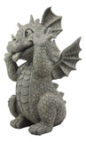 Ebros Whimsical Garden Dragon Making Funny Faces Statue 10.25 H Cute Baby Dragon Faux Stone Resin Finish