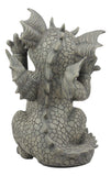 Ebros Whimsical Garden Dragon Making Funny Faces Statue 10.25 H Cute Baby Dragon Faux Stone Resin Finish