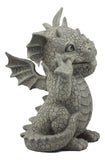 Ebros Whimsical Garden Dragon Making Funny Faces Statue 10.25 H Cute Baby Dragon Faux Stone Resin Finish