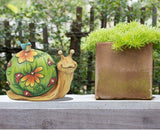 Garden Statue Snail Figurine - Solar Powered LED Lights for Indoor Outdoor Fall Decor