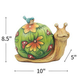 Garden Statue Snail Figurine - Solar Powered LED Lights for Indoor Outdoor Fall Decor