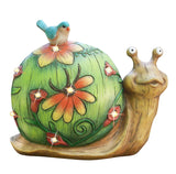 Garden Statue Snail Figurine - Solar Powered LED Lights for Indoor Outdoor Fall Decor