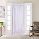HOME BRILLIANT White Linen French Door Curtain Panels Window Drapery Rod Pocket with Tie Back