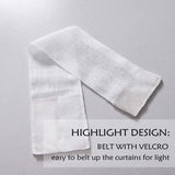 HOME BRILLIANT White Linen French Door Curtain Panels Window Drapery Rod Pocket with Tie Back