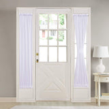 HOME BRILLIANT White Linen French Door Curtain Panels Window Drapery Rod Pocket with Tie Back