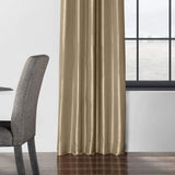 HPD Half Price Drapes PTCH-BO401-108 Blackout Faux Silk Taffeta Curtain, 50 X 108, Tuscan Tan