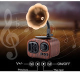 Longpro Small Portable Bluetooth Speaker Retro Vintage Phonograph Shape Home Decor
