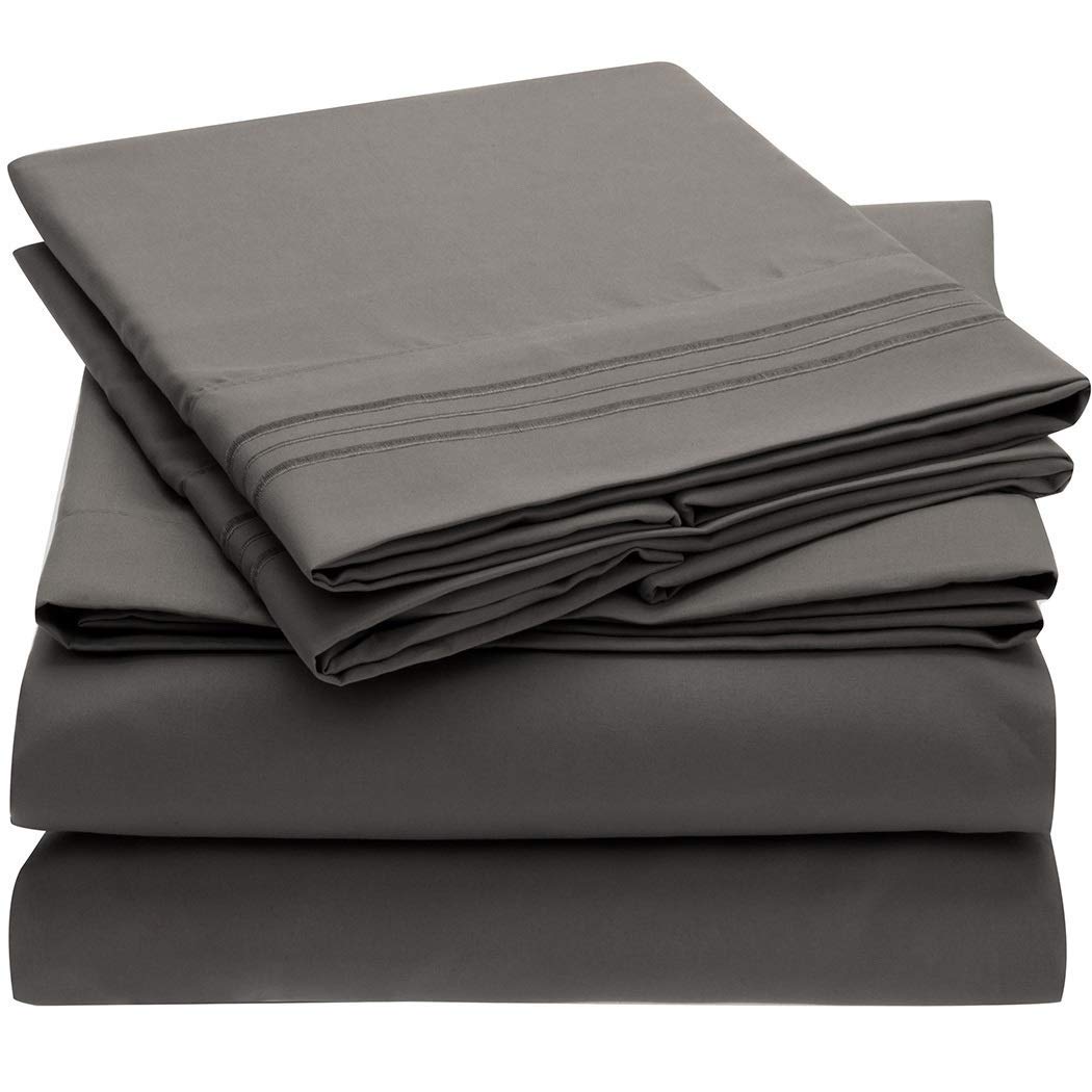 Mellanni Bed Sheet Set - Brushed Microfiber 1800 Bedding - Wrinkle, Fade, Stain