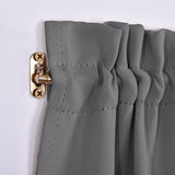 NICETOWN Grey Blackout French Door Curtains 2 Pieces