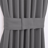 NICETOWN Grey Blackout French Door Curtains 2 Pieces