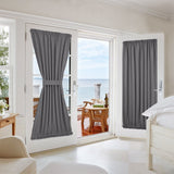 NICETOWN Grey Blackout French Door Curtains 2 Pieces
