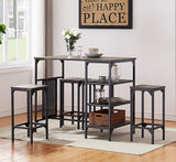 O&K FURNITURE 5-Piece Dining Room Table Set, Bar Pub Table Set
