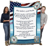 Pure Country Weavers | Navy Poem Woven Tapestry Throw Blanket