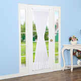 RHF Voile French Door Curtains-Set of 2 Panels, 40W by 72L Inches, Sheer White