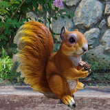 SHXH Garden Statue Ornaments Polyresin Cute Squirrel Indoor Outdoor Sculpture Ornaments Yard Art Figurines