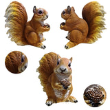 SHXH Garden Statue Ornaments Polyresin Cute Squirrel Indoor Outdoor Sculpture Ornaments Yard Art Figurines