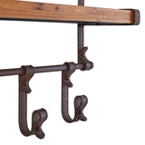 Stone & Beam Industrial Rustic Metal Floating Shelf with 5 Hooks