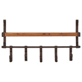 Stone & Beam Industrial Rustic Metal Floating Shelf with 5 Hooks