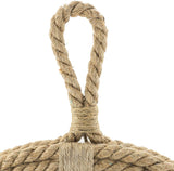 Stonebriar Small Round Wrapped Rope Mirror with Hanging Loop, Vintage Nautical Design, Brown