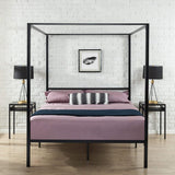 Zinus Patricia Metal Framed Canopy Four Poster Platform Bed Frame