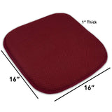 4 Pack Memory Foam Honeycomb Nonslip Back 16" x16" Chair/Seat Cushion Pad