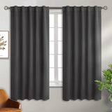 BGment Rod Pocket and Back Tab Grey Blackout Curtains for Bedroom