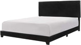 Crown Mark Upholstered Panel Bed in Black, Queen