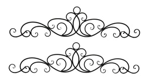 Distinctive Designs Antique Bronze Metal Elegant Scrolls Wall Pediment Set of 2