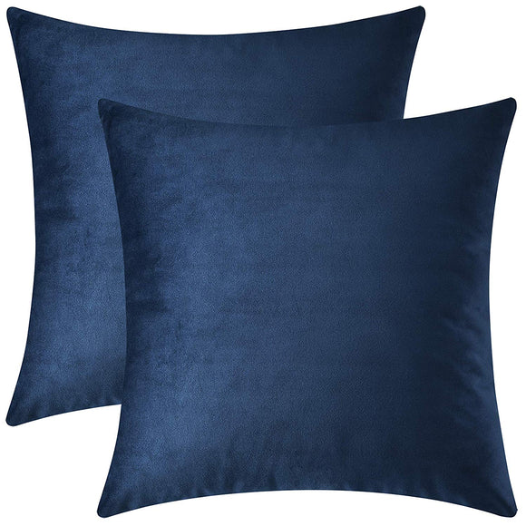 Mixhug Set of 2 Cozy Velvet Square Decorative Throw Pillow Covers