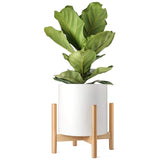 Mkono Plant Stand Mid Century Wood Flower Pot Holder Display Potted Rack Rustic