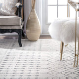 nuLOOM Moroccan Blythe Area Rug, 4' x 6', Grey/Off-white