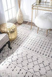 nuLOOM Moroccan Blythe Area Rug, 4' x 6', Grey/Off-white