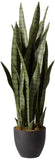 Nearly Natural 4855 35in. Sansevieria with Black Planter
