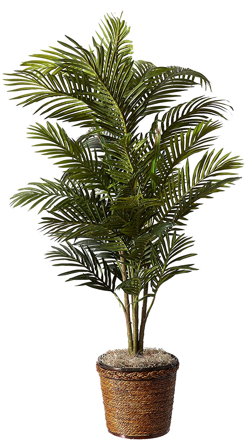 areca palm silk plant Nearly Natural 5263-0308 56in. Areca Palm Silk Tree with Basket – Pete's  Home Decor & Furnishings