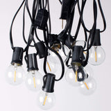 Newpow Outdoor String Lights 48ft with 25 Dimmable IPX6 Waterproof G40 LED Globe Bulbs