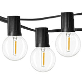 Newpow Outdoor String Lights 48ft with 25 Dimmable IPX6 Waterproof G40 LED Globe Bulbs