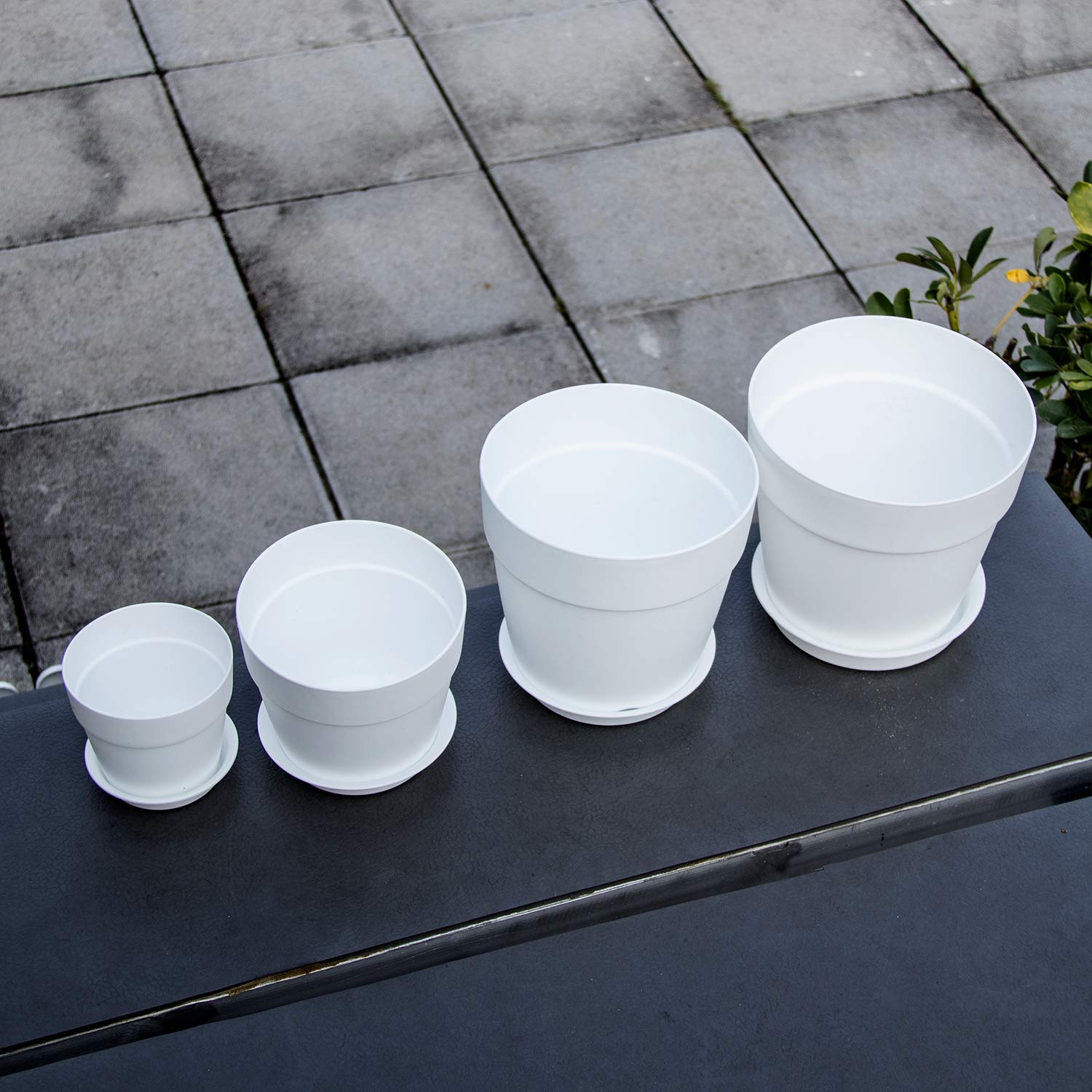 homenote plant pots HOMENOTE 7/6.5/5/3.7 inch Plastic Planters Indoor Set of 4 – Pete's Home  Decor & Furnishings