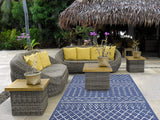 Priyate Florida Collection All Weather Indoor/Outdoor Bohemian Motif Rug