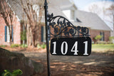 Rose Reflective Double Sided Address Sign with 47" Pole.