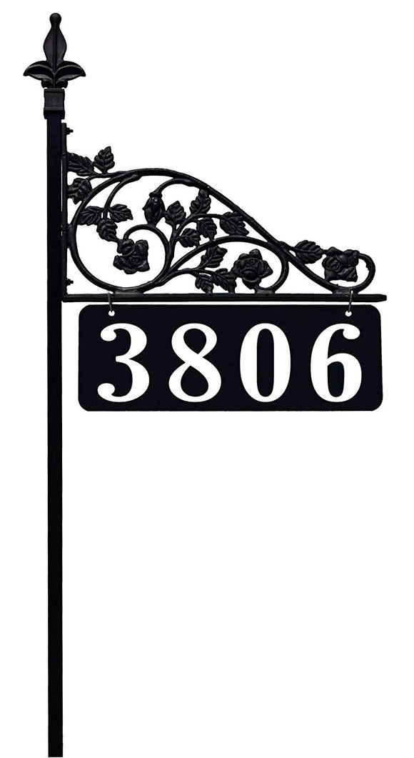 Rose Reflective Double Sided Address Sign with 47