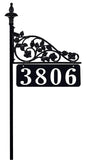 Rose Reflective Double Sided Address Sign with 47" Pole.
