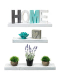 Rustic Farmhouse 3 Tier Floating Wood Shelf - Floating Wall Shelves (Set of 3)