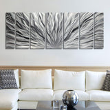 Silver Metal Wall Art - Beautiful Silver Etched Metallic Wall Art