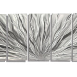 Silver Metal Wall Art - Beautiful Silver Etched Metallic Wall Art